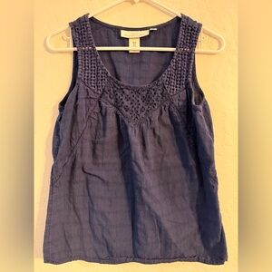 H&M Navy Embroidered Tank Top